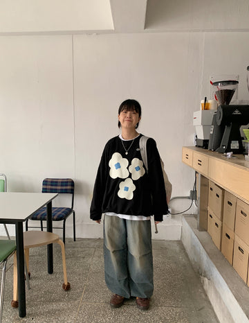 Haneun Parachute Wide Denim Pants